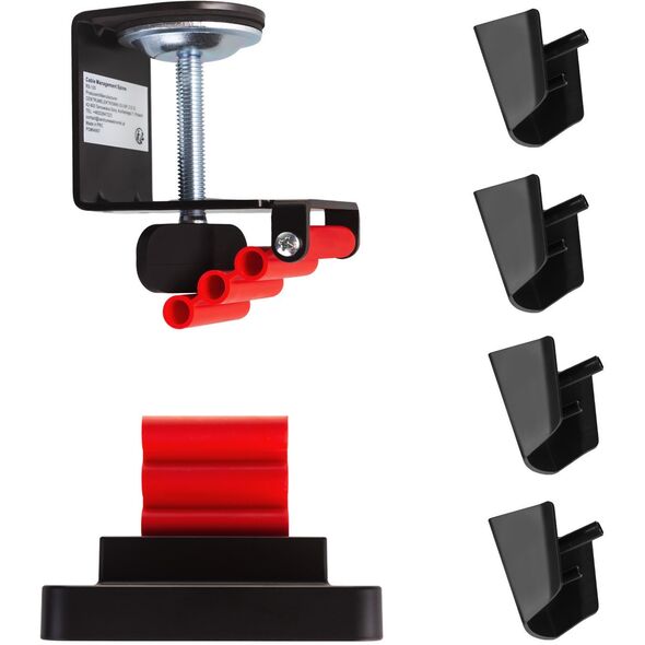 Organizer kabli / maskownica do biurka Nano RS, 1345mm, czano czerwony, RS125