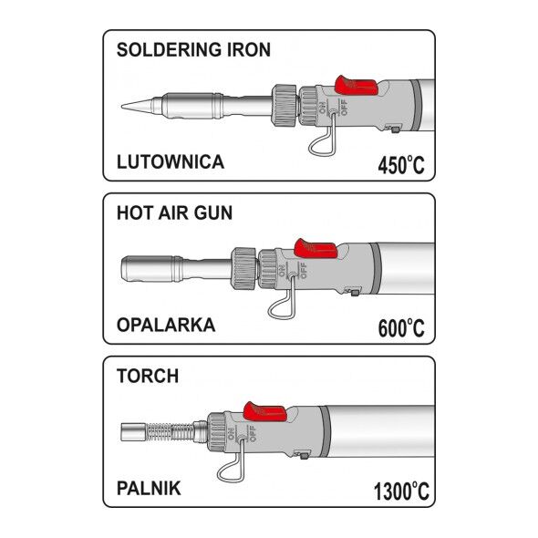 Vorel Lutownica gazowa 3w1 30-70W (73410)