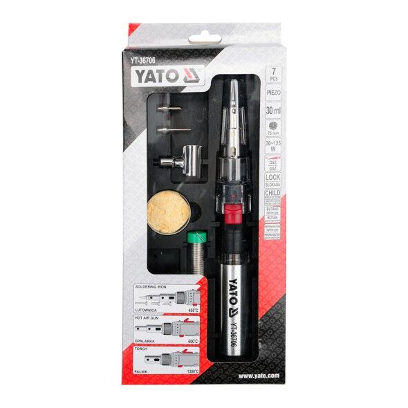 Yato Lutownica gazowa 3w1 z akcesoriami 30-125W (YT-36706)