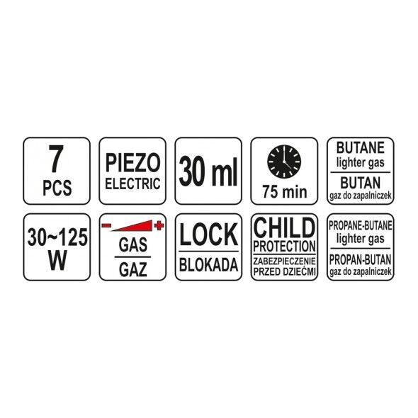 Yato Lutownica gazowa 3w1 z akcesoriami 30-125W (YT-36706)