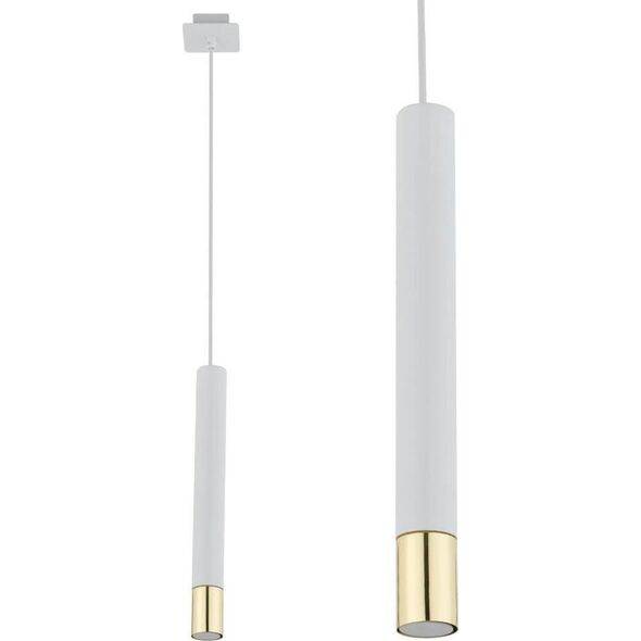 Lampa wisząca Sigma Biała tuba wisząca Sopel Grand 33386 metalowa do salonu okrągła