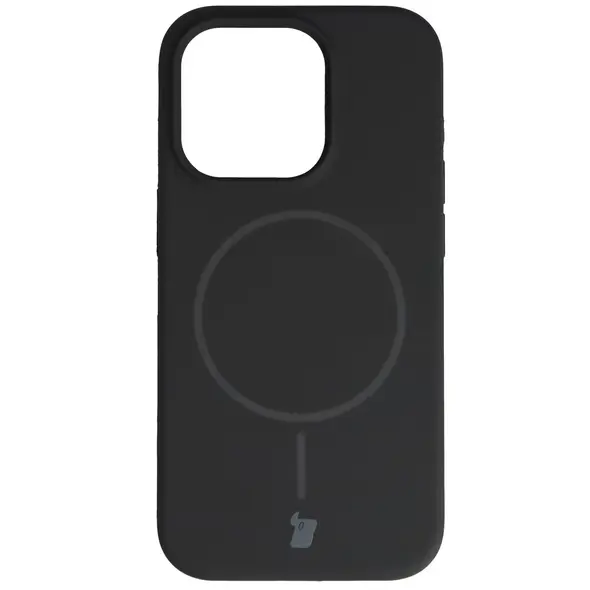 Silikonowe etui z pierścieniem magnetycznym Bizon Soft Case Magnetic do Apple iPhone 14 Pro czarne