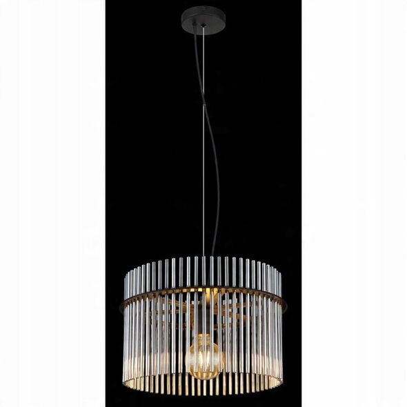Φωτιστικό κρεμαστό GLOBO GORLEY, 1xE27, 60W, 230V, μέταλλο, μαύρο χρώμα, o40x150cm