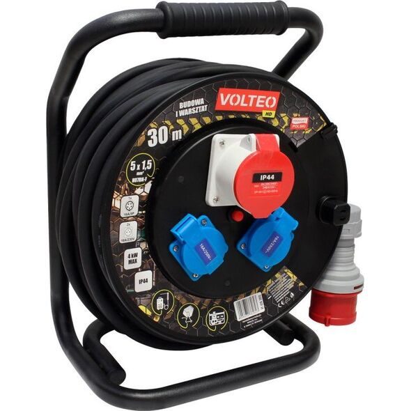Volteo PRZEDŁUŻACZ HEAVY DUTY 20M H07RN-F 5*1,5MM 2X16A, 1X16A/5P