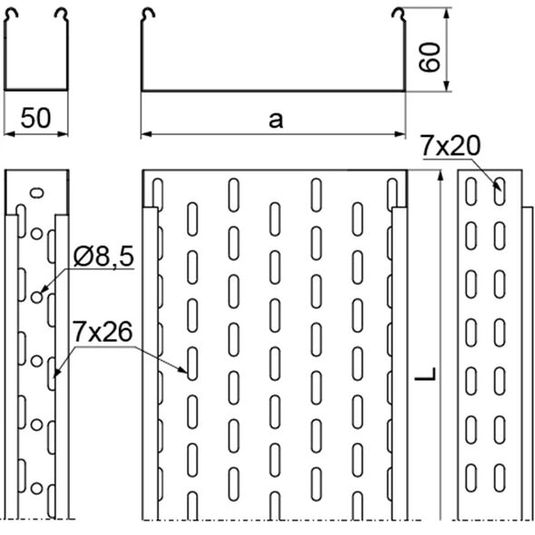 Καλωδιακή σκάφη KCL400H60/3N 160240 Baks