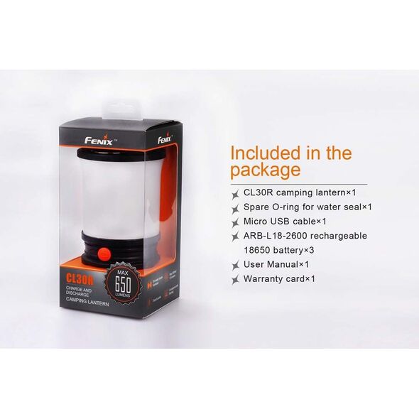 Fenix   CL30R hiking lantern, 650 lm