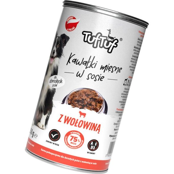 BULT Karma mokra dla psa TUF TUF kawałki mięsne z wołowiną 1,25 kg