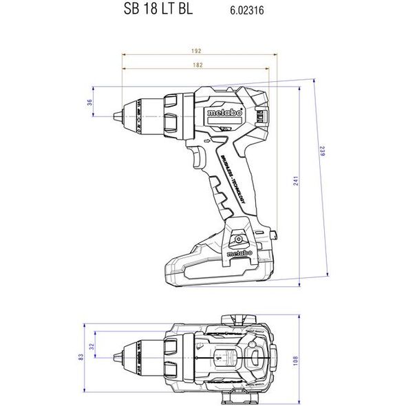 Wiertarko-wkrętarka Metabo SB 18 LT BL 18 V