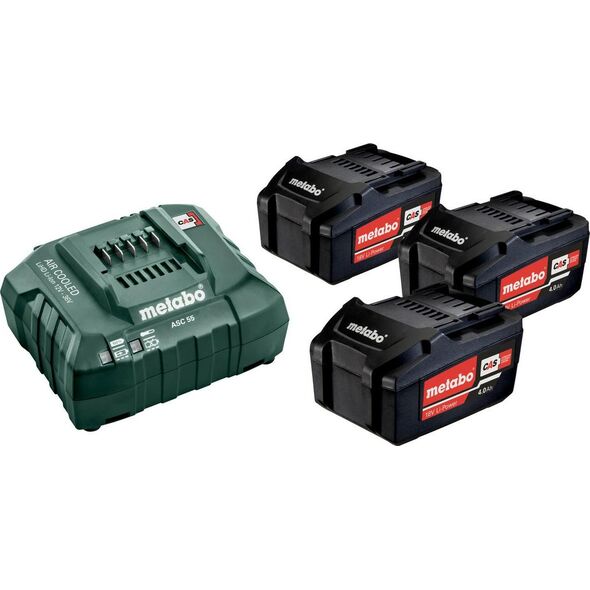 Metabo Komplet akumulator 18V Li-Ion 4Ah 3szt + ładowarka (685049000)