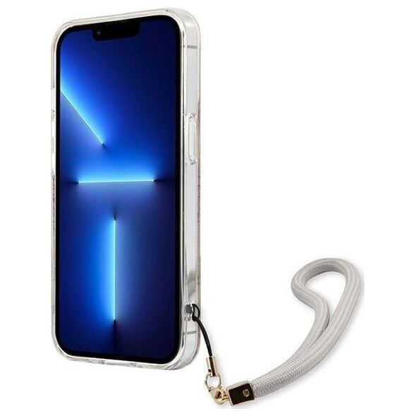 Guess Guess Flower Cord - Etui ze smyczką iPhone 13 Pro (Gold)