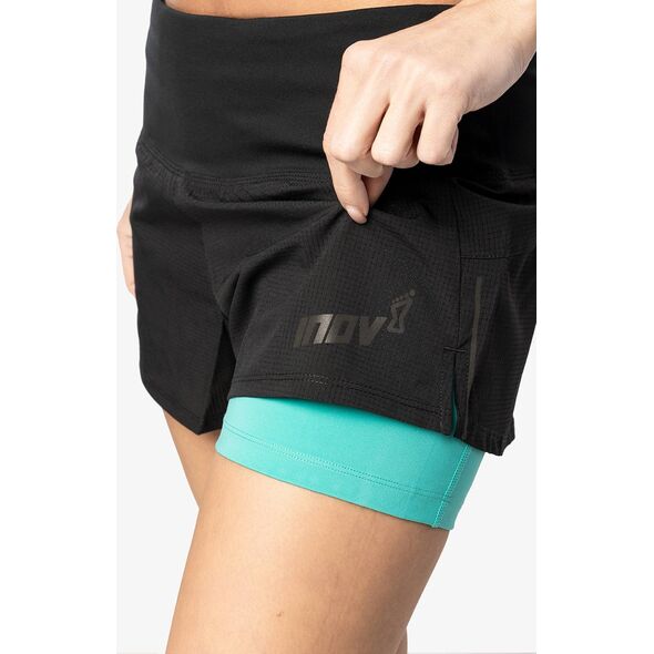 Inov-8 Spodenki damskie Inov-8 TrailFly Ultra 3 2in1 Short - bk/teal 36