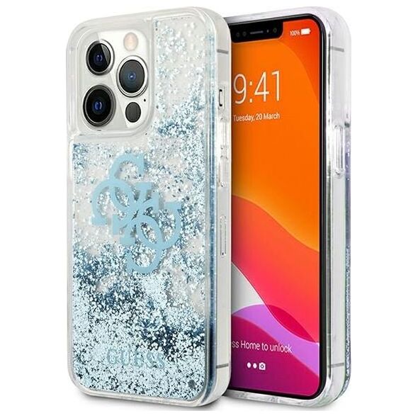Guess Etui Guess GUHCP13LLG4GBL Apple iPhone 13 Pro niebieski/blue hardcase 4G Big Liquid Glitter