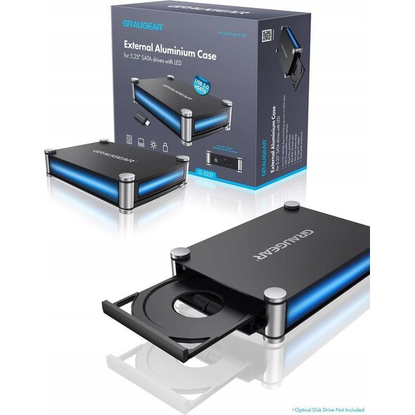 Kieszeń Graugear GRAUGEAR externes Laufwerk Gehäuse 5,25"SATA Blu-Ray/DVD/CD
