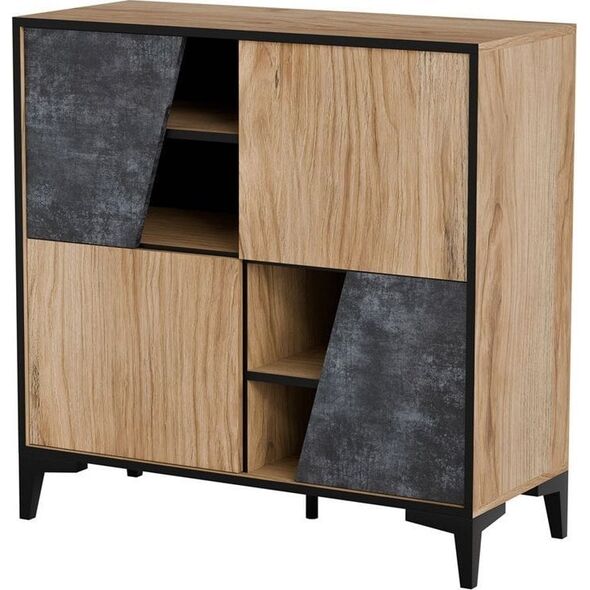 Cama Meble Regał 4D OVO 90x38xH90 dąb/beton