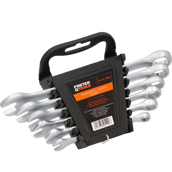 Faster Tools FASTER TOOLS Klucze płasko-oczkowe satyna zestaw 8 - 22 one size