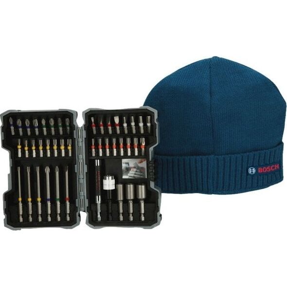 Zestaw narzędzi Bosch Bosch Christmas set screwdriver bit set, 43 pieces (blue, including free Bosch beanie)
