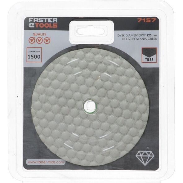 Faster Tools FASTER TOOLS dysk diamentowy do szlifowania gresu 125mm g. 1500 one size