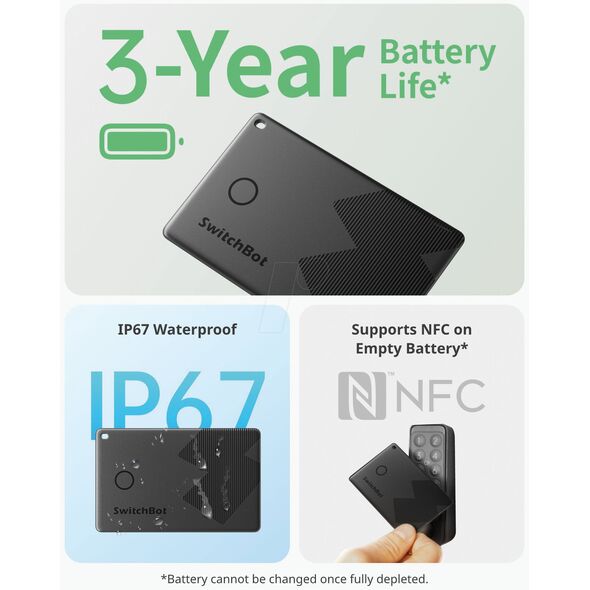Κάρτα εντοπισμού πορτοφολιού SwitchBot συμβατή με NFC