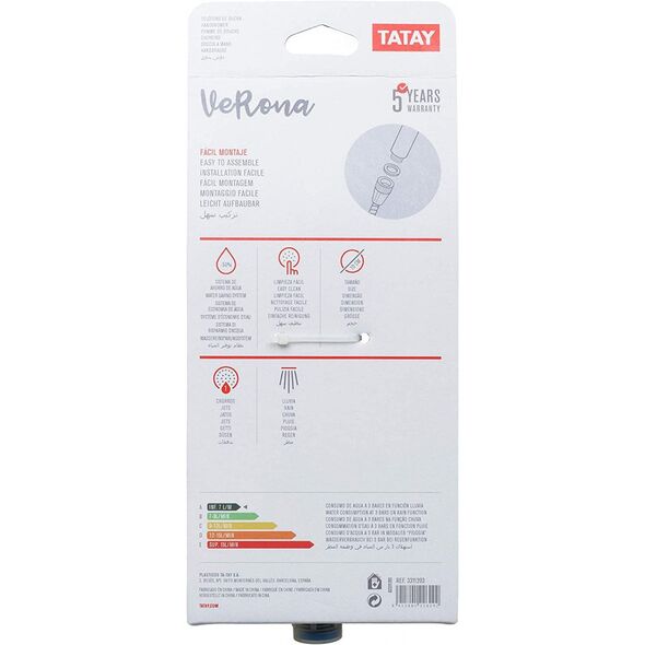 Κεφαλή ντους Verona O10cm 1 λειτουργία μαύρο 8411801226292