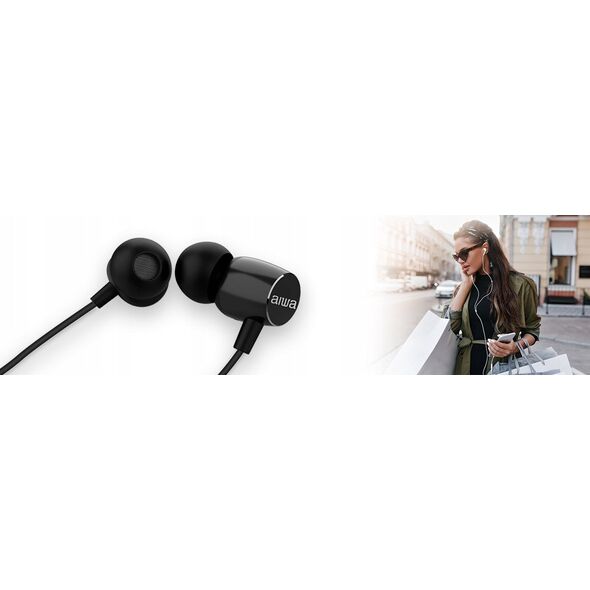 Słuchawki douszne AIWA ESTM-30BK 99dB 16ohm Czarne