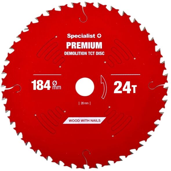 Δίσκος κοπής 184x24Tx20/16mm, Demolition PREMIUM, SPECIALIST+
