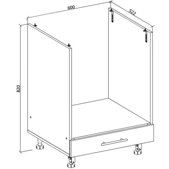 Szafka pod piekarnik 60 VENTO DP-60/82 antracyt HALMAR