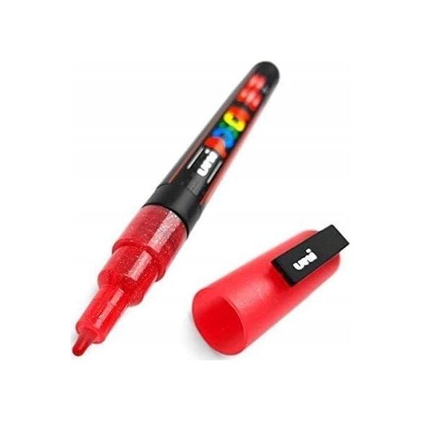 Uni Marker POSCA PC-3ML BROKATOWY CZERWONY