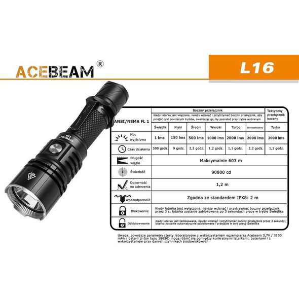 Latarka Acebeam Latarka Acebeam L16 CREE XHP35 HI LED