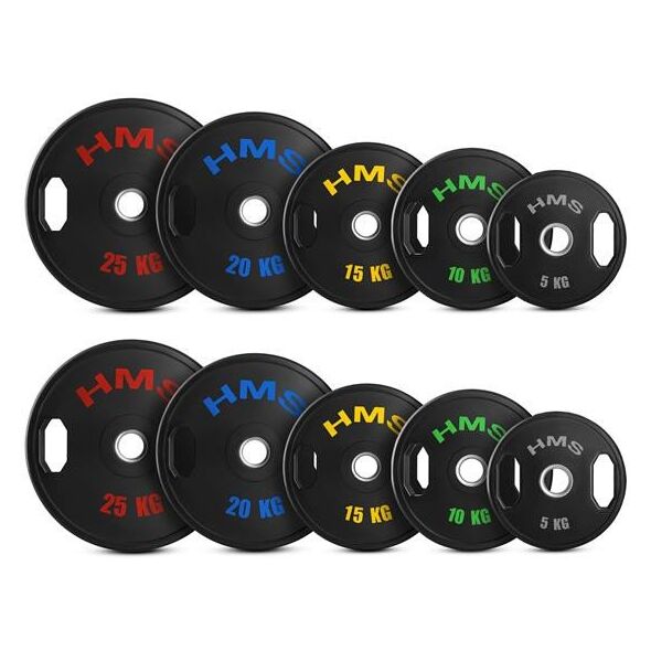 Σετ Ολυμπιακών Δίσκων Επικαλυμμένων 2 x 5 - 25 KG (150 KG) HMS