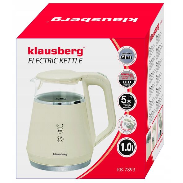 CZAJNIK ELEKTRYCZNY 1L KLAUSBERG KB-7893 LED REGULACJA TEMPERATURY