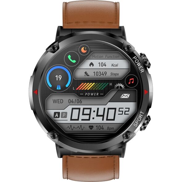 Smartwatch Gravity Zegarek męski SMARTWATCH GT21-4 BK/RD/BK