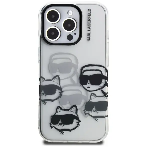Etui Karl Lagerfeld IML Multi K&C Head Pattern do Apple iPhone 16 Pro przezroczysty
