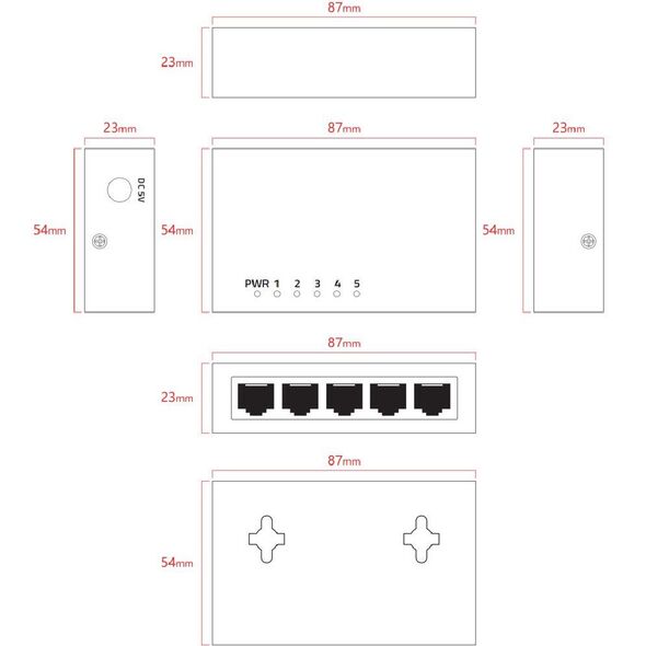 Unmanaged 5 port Switch