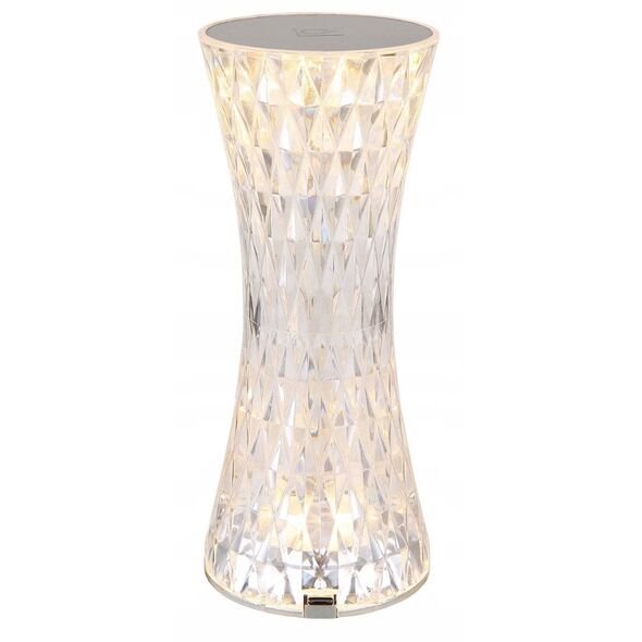 LED table lamp GLOBO GIXI, 1.5W RGBW, rechargeable, touch On/Off, crystal effect