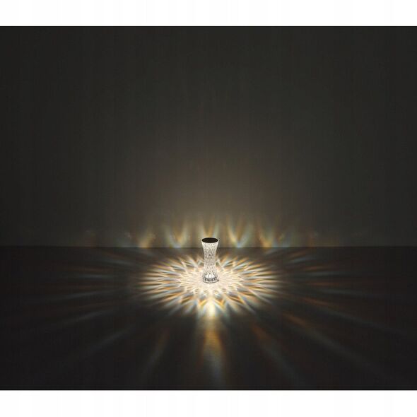LED table lamp GLOBO GIXI, 1.5W RGBW, rechargeable, touch On/Off, crystal effect
