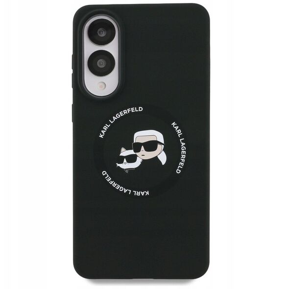 Etui Karl Lagerfeld Silicone Double Heads And Circle MagSafe do Samsung Galaxy S25 Edge czarny