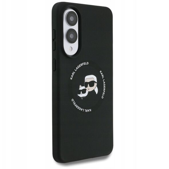 Etui Karl Lagerfeld Silicone Double Heads And Circle MagSafe do Samsung Galaxy S25 Edge czarny