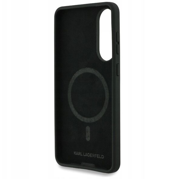 Etui Karl Lagerfeld Silicone Double Heads And Circle MagSafe do Samsung Galaxy S25 Edge czarny