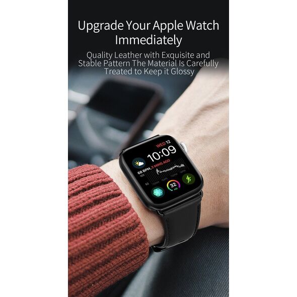 Apple Apple Watch Pasek skórzany do zegarka Dux Ducis Leather Band Apple Watch 38mm/40mm czarny