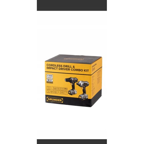 Wiertarko-wkrętarka Grunder TOOL KOMPL AK CDL1,218CWL1218E 18VBL 2AH