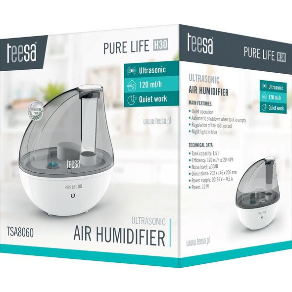 Nawilżacz powietrza Teesa Pure Life H30 Biały