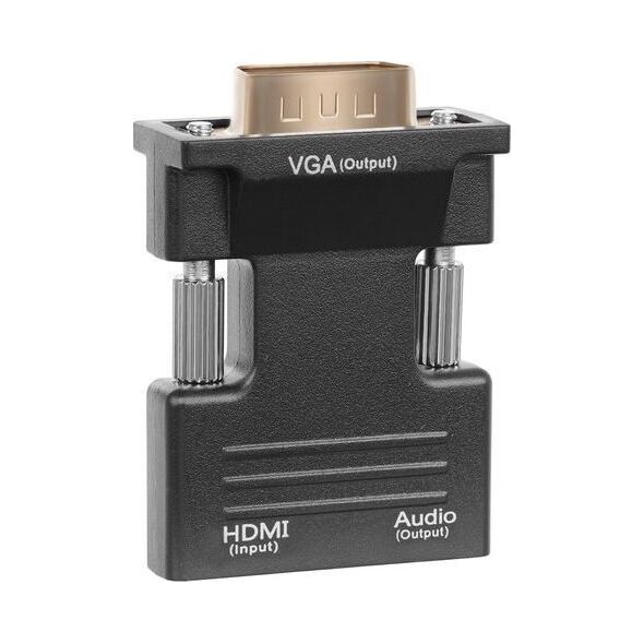 Adapter AV Iso Trade HDMI - D-Sub (VGA) + Jack 3.5mm czarny (5902802916808)