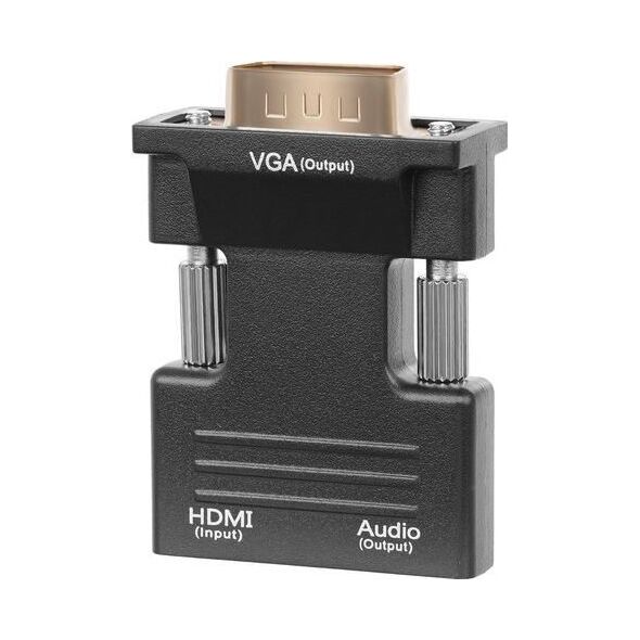 Adapter AV Iso Trade HDMI - D-Sub (VGA) + Jack 3.5mm czarny (5902802916808)