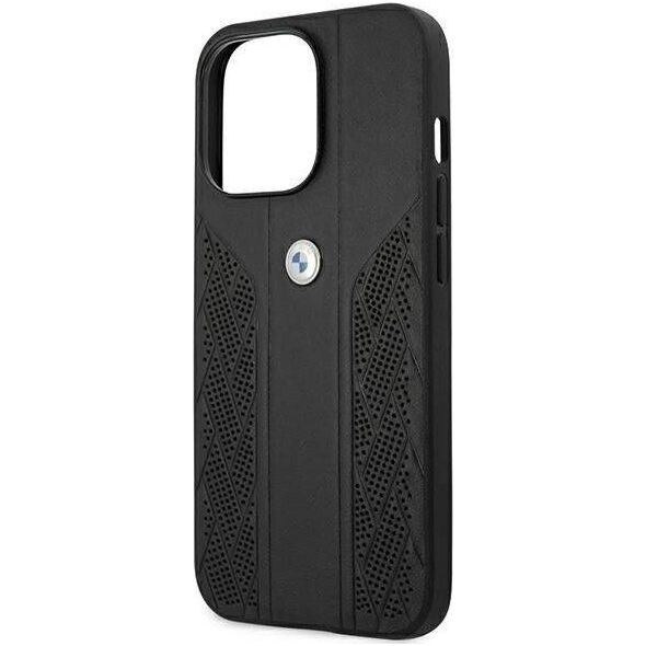 BMW Etui BMW BMHCP13XRSPPK Apple iPhone 13 Pro Max czarny/black hardcase Leather Curve Perforate