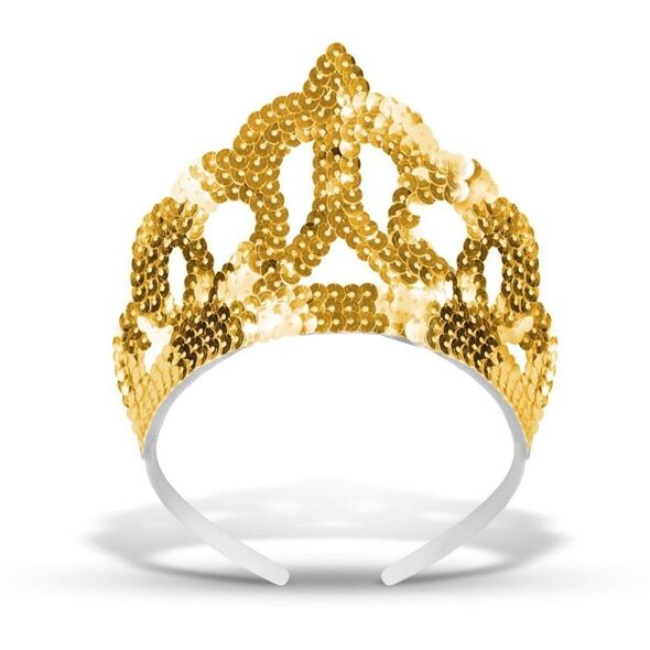 Tiara z cekinami złota