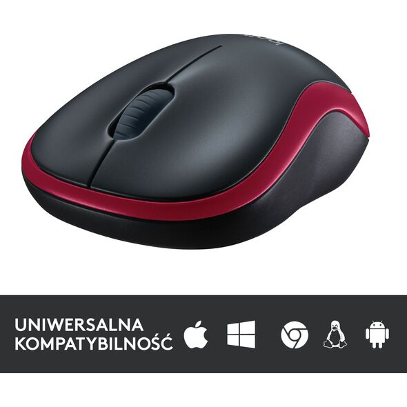 Mysz Logitech M185 Czerwona (910-002240)