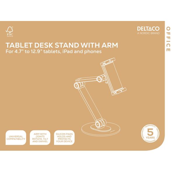 Stojak Deltaco Universalus stalinis stovas DELTACO OFFICE, 4,7"- 12,9" / ARM-0560