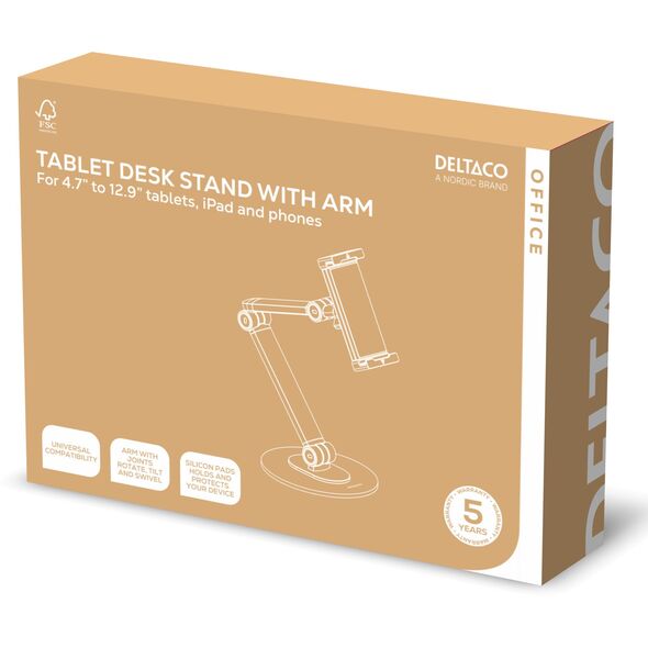 Stojak Deltaco Universalus stalinis stovas DELTACO OFFICE, 4,7"- 12,9" / ARM-0560