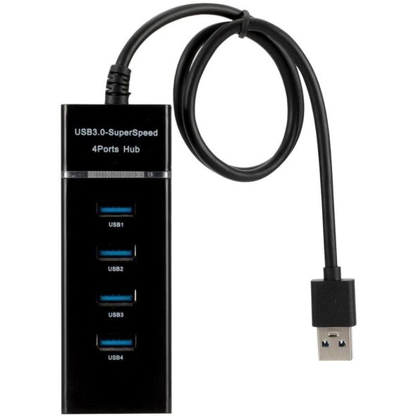HUB USB Roger Roger AD15651 USB 3.0 Hubs - Sadalītājs 4 x USB 3.0 / 5 Gbps Melns
