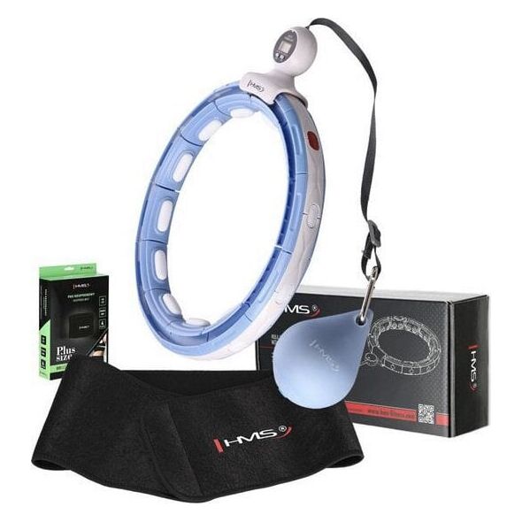 Σετ HULA HOP ΜΑΓΝΗΤΙΚΟ BLUE HHM15 ΜΕ ΜΕΤΡΗΤΗ HMS + ΖΩΝΗ BR163 BLACK PLUS SIZE